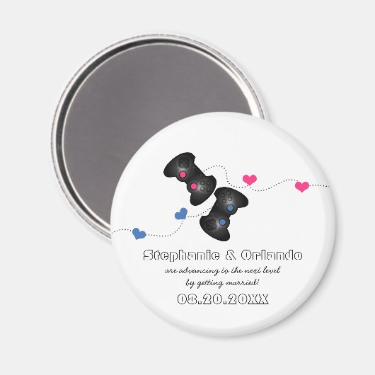 オタク系のゲーマーは日付をマグネットの濃い色（青/ピンク）で保存 マグネット (正面/裏面)