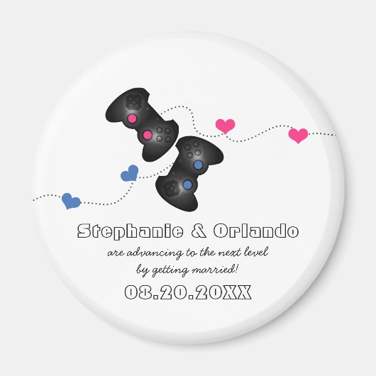 オタク系のゲーマーは日付をマグネットの濃い色（青/ピンク）で保存 マグネット (正面)