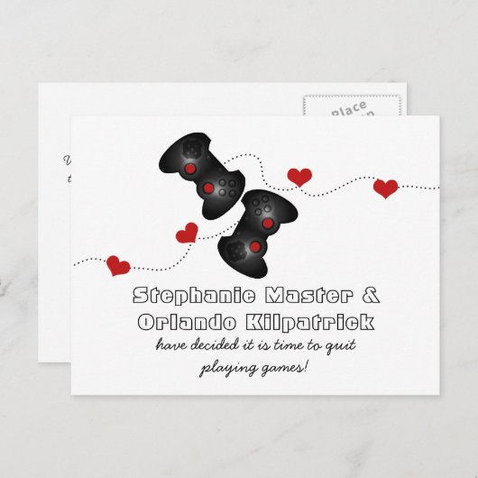 オタク系のゲーマー日付はがき、ダークゲームを保存 案内ポストカード (正面/裏面)