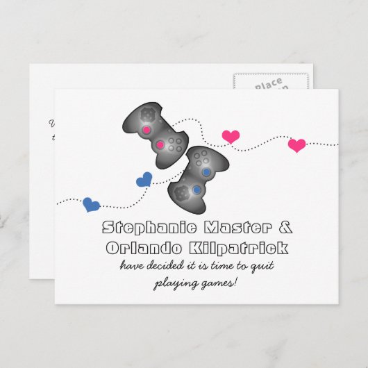 オタク系のゲーマー日付ポストカードの保存 案内ポストカード (正面/裏面)