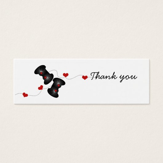 オタク系のゲーマー結婚のThank You Mini Card (Dark) (正面)