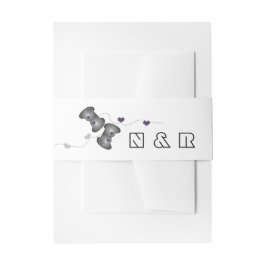 オタク系のゲーマー結婚ズベリーバンドシルバーパープル 招待状ベリーバンド