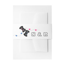 オタク系のゲーマー結婚ズベリーバンドダークピンクブルー 招待状ベリーバンド