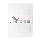 オタク系のゲーマー結婚ズベリーバンドピンクブルー 招待状ベリーバンド (正面例)