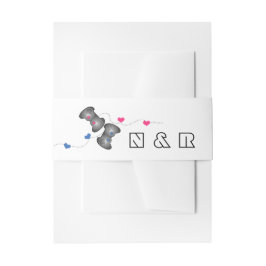 オタク系のゲーマー結婚ズベリーバンドピンクブルー 招待状ベリーバンド