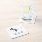 オタク系のゲーマー結婚ズ紙コースターズシルバーパープル スクエアペーパーコースター (インサイチュ)