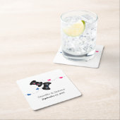 オタク系のゲーマー結婚ズ紙コースターダークピンクブルー スクエアペーパーコースター (インサイチュ)