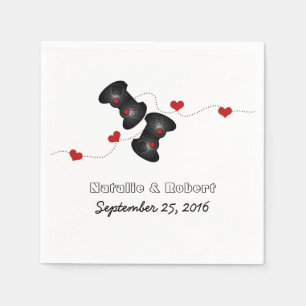オタク系のゲーマー結婚ズ紙ナプキンズダーク スタンダードカクテルナプキン