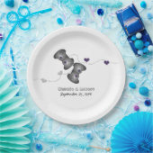 オタク系のゲーマー結婚ズ紙プレートシルバーパープル ペーパープレート (パーティー)