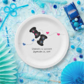 オタク系のゲーマー結婚ズ紙プレートダークピンクブルー ペーパープレート (パーティー)