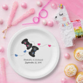 オタク系のゲーマー結婚ズ紙プレートダークピンクブルー ペーパープレート (パーティー)