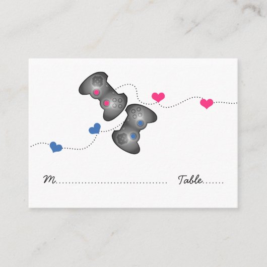 オタク系のゲーマー結婚座席表 プレイスカード (正面)