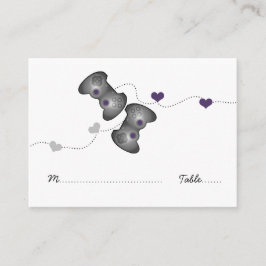 オタク系のゲーマー結婚座席表（銀/紫） プレイスカード