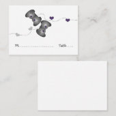 オタク系のゲーマー結婚座席表（銀/紫） プレイスカード (正面/裏面)