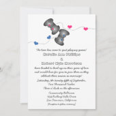 オタク系のゲーマー | 青とピンクの結婚式招待状 招待状 (正面)