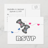 オタク系のゲーマーRSVPポストカード インビテーションポストカード (正面/裏面)