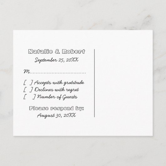 オタク系のゲーマーRSVPポストカード(シルバー/パープル) インビテーションポストカード (裏面)