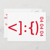 オタク系のサンタクロース絵文字クリスマス シーズンポストカード (正面/裏面)