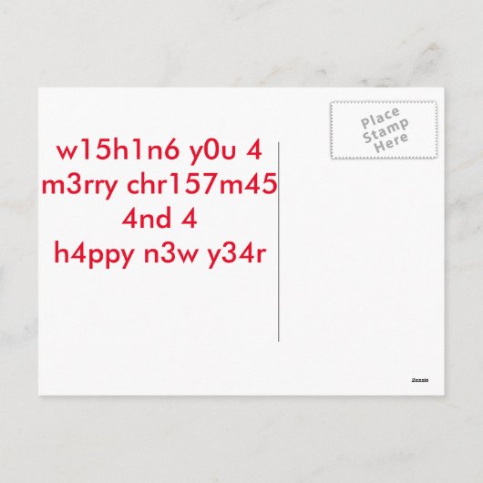 オタク系のサンタクロース絵文字クリスマス シーズンポストカード (裏面)