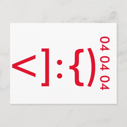 オタク系のサンタクロース絵文字クリスマス シーズンポストカード (正面)