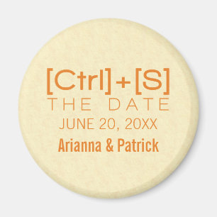 オタク系のタイポグラフィSave the Date Magnet, Orange マグネット
