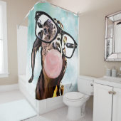 オタク系のヌビヤ吹ヤギの泡 シャワーカーテン (インサイチュ)