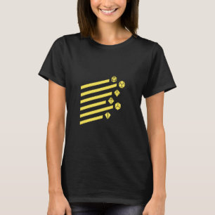 オタク系の幾何学黄色の多面体D20サイコロセット Tシャツ
