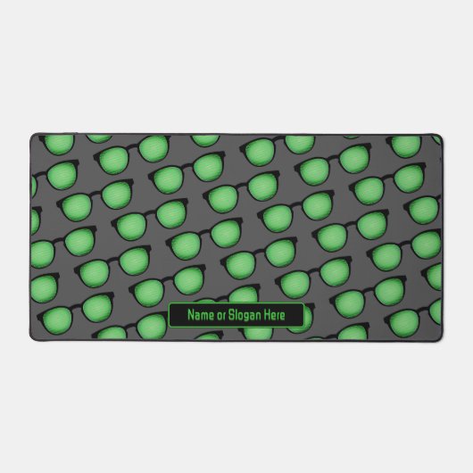 オタク系の眼鏡 – 眼鏡バイナリーコードカスタム デスクマット (正面)