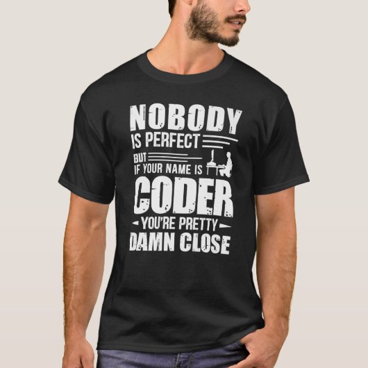 オタク系のItコンピュータおたくコーダNobody Is Perfect Tシャツ (正面)