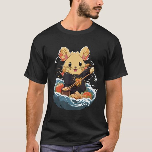 オタク食べハン日本のスター食ラーメン麺13 Tシャツ (正面)