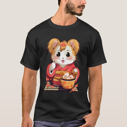 オタク食べハン日本のスター食ラーメン1 Tシャツ (正面)