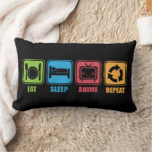オタク食べ-,眠る,アニメ,リピート – マンガ, おもしろい ランバークッション (ブランケット)