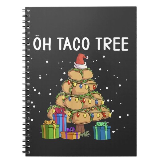 オタコツリーおもしろいメキシコの食べ物の醜いクリスマス ノートブック (正面)