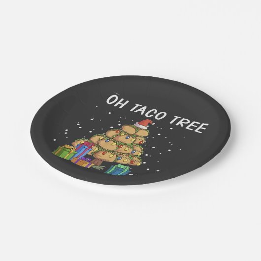 オタコツリーおもしろいメキシコの食べ物の醜いクリスマス ペーパープレート (アングル)