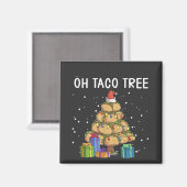 オタコツリーおもしろいメキシコの食べ物の醜いクリスマス マグネット (正面/裏面)