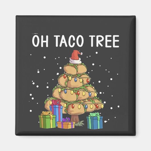 オタコツリーおもしろいメキシコの食べ物の醜いクリスマス マグネット (正面)