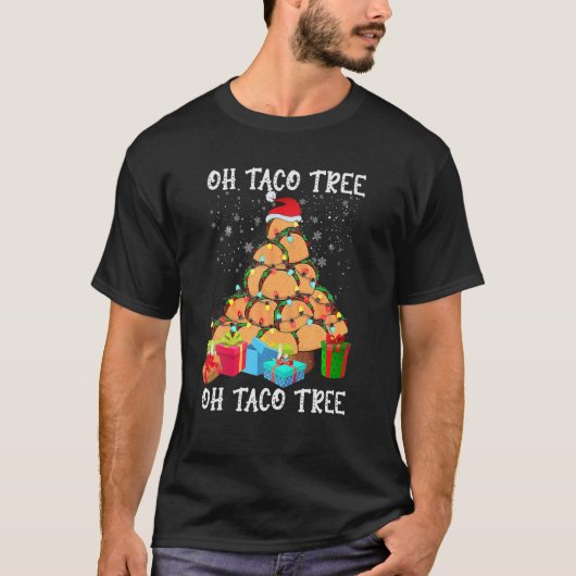 オタコツリーメキシコ料理タコラバークリスマスクスマス Tシャツ (正面)