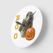 オタハウンドハロウィーンBOO ラウンド壁時計 (傾斜)