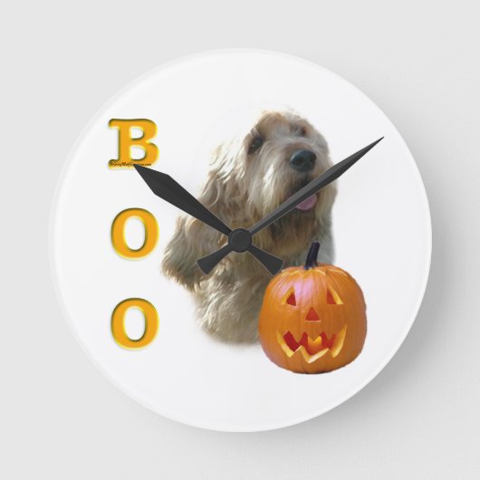 オタハウンドハロウィーンBOO ラウンド壁時計 (正面)