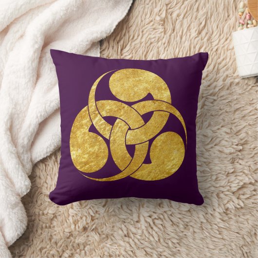 オタマジャクシの月曜日のフェイクな金ゴールドの日本のな武士の一族 クッション (ブランケット)