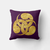 オタマジャクシの月曜日のフェイクな金ゴールドの日本のな武士の一族 クッション (裏面)