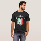 オタリアンセントパトリックShamrockイタリア国旗 Tシャツ (正面フル)