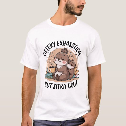 オタリー式キュートスロースと赤ちゃん Tシャツ (正面)
