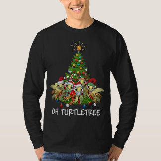 オタルトゥルツリーシータートルクリスマスツリー動物Xma Tシャツ