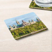 オタワの国会議事堂 – オンタリオ，カナダ スクエアペーパーコースター (アングル)