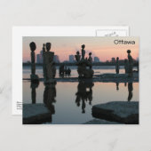 オタワの川の夜明け ポストカード (正面/裏面)