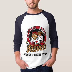 オタワの怒っているビーバーの公式のスローガンのTシャツ Tシャツ