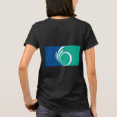 オタワの旗のウィメンズ フリースジップジョガー Tシャツ (裏面)