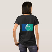 オタワの旗のウィメンズ フリースジップジョガー Tシャツ (裏面フル)