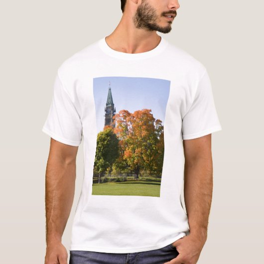 オタワの議会建物そばの公園 Tシャツ (正面)